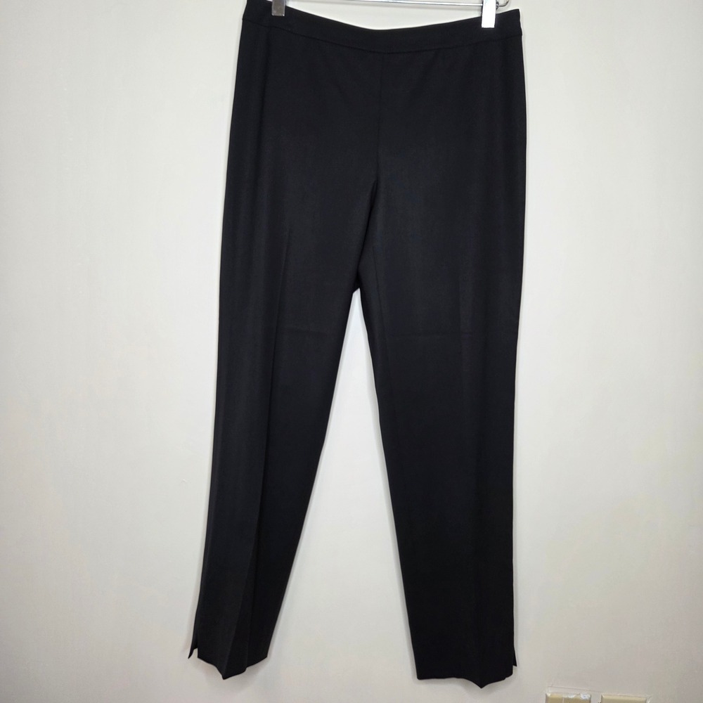 Lafayette 148 New York Bleecker Pants‎ Black Virgin Wool Stretch Straight Leg 4